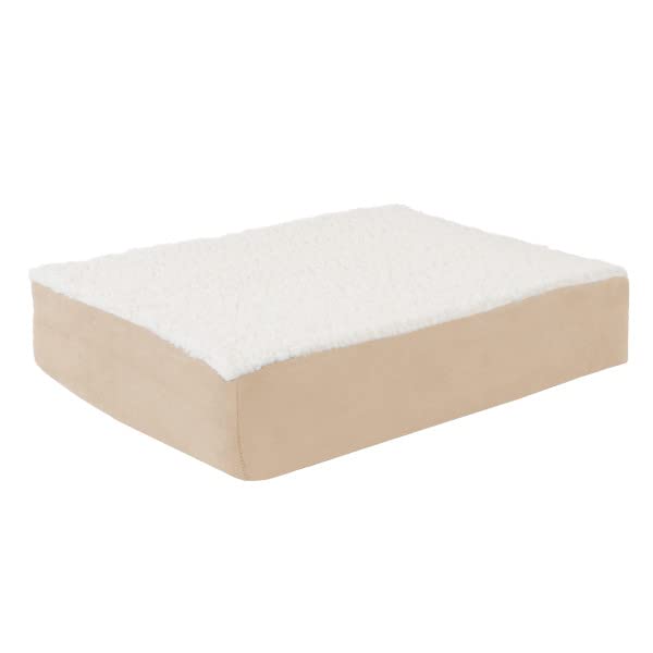 Petmaker — Cama Ortopédica con Memory Foam y Cubierta de Sherpa Lavable para Perro