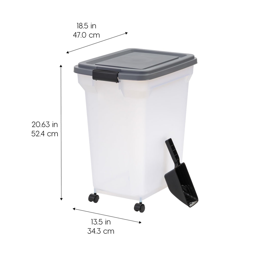 IRIS USA WeatherPro — Contenedor Hermético para Almacenamiento de Alimento con Ruedas para Perros, Gatos y Aves