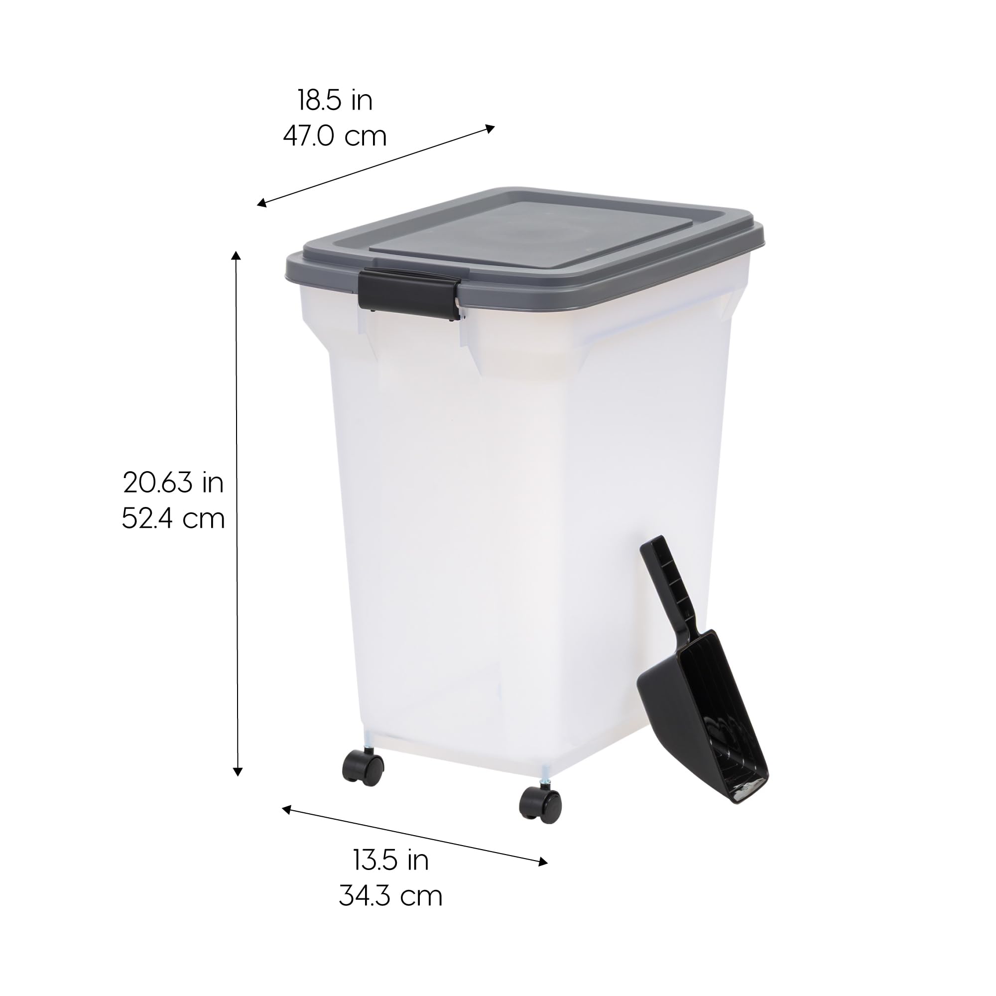 IRIS USA WeatherPro — Contenedor Hermético para Almacenamiento de Alimento con Ruedas para Perros, Gatos y Aves