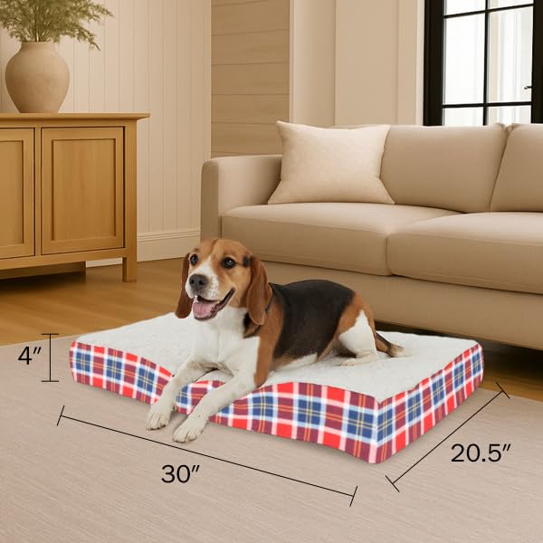 Petmaker — Cama Ortopédica con Memory Foam y Cubierta de Sherpa Lavable para Perro