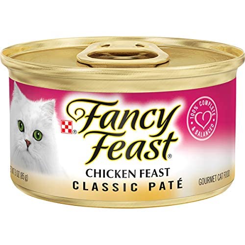 Fancy Feast Colección Clásica Paté de Pollo — Alimento Húmedo para Gatos Sin Granos, Sin Colores ni Conservadores Artificiales — Multipack 24 Latas de 85g