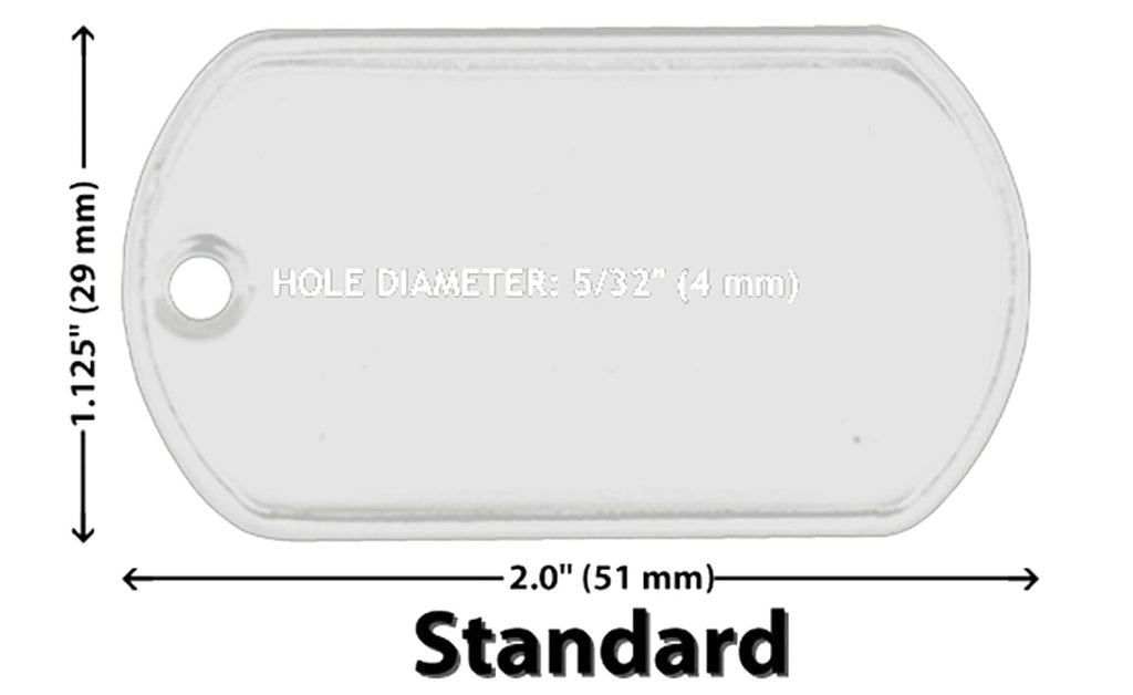ONDEPOT Paquete de 100 Placas de Identificación en Acero Inoxidable — Listas para Grabar, Troquelar o Estampar — Estilo Militar, Superficie Pulida, Uso para Mascotas, ID Médico, Manualidades y Más (Sin Cadenas)
