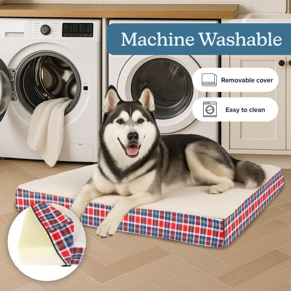 Petmaker — Cama Ortopédica con Memory Foam y Cubierta de Sherpa Lavable para Perro