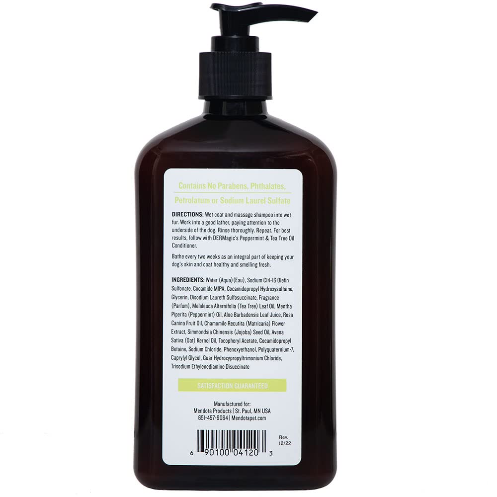 DERMagic Shampoo y Acondicionador de Menta y Árbol de Té — Fórmula Calmante y Reconstituyente para Perros 18 fl. oz.