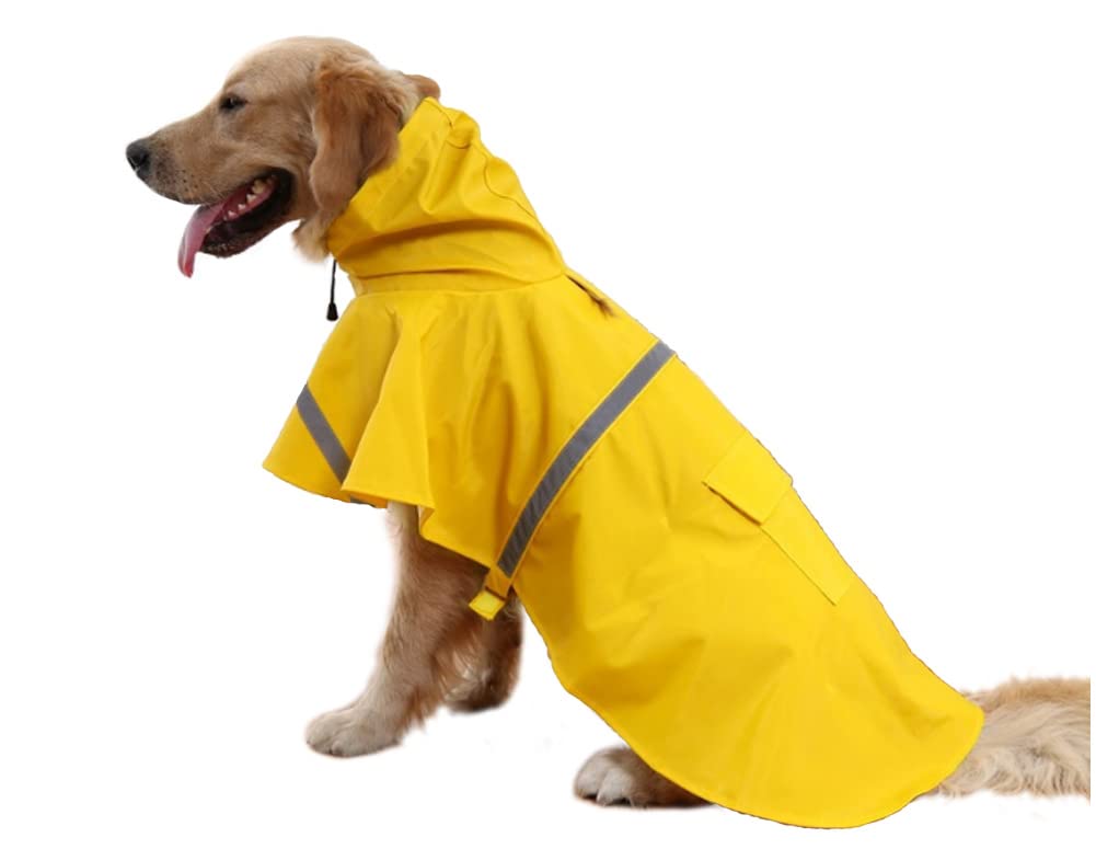 Mikayoo — Impermeable con Capucha y Tira Reflectante para Perro, Ligero y Ajustable