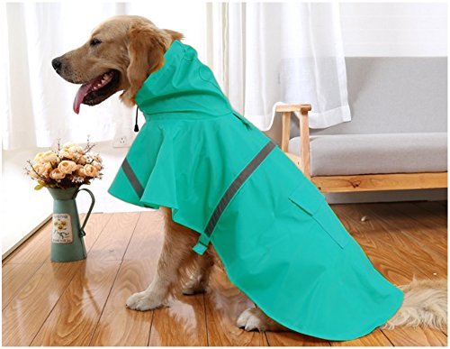 Mikayoo — Impermeable con Capucha y Tira Reflectante para Perro, Ligero y Ajustable