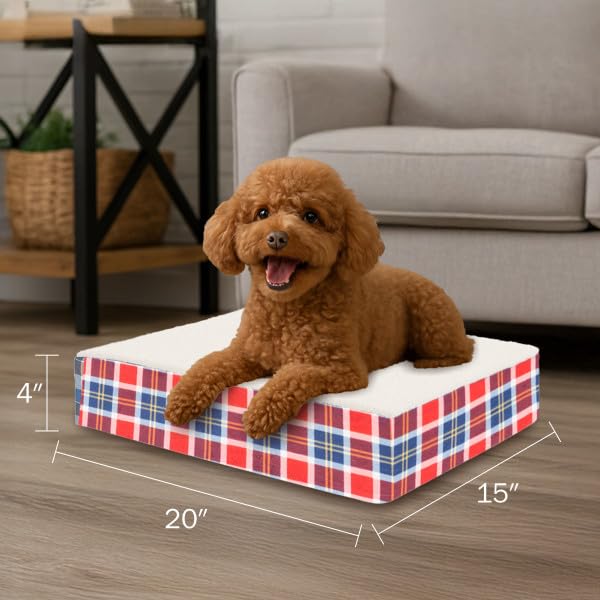 Petmaker — Cama Ortopédica con Memory Foam y Cubierta de Sherpa Lavable para Perro