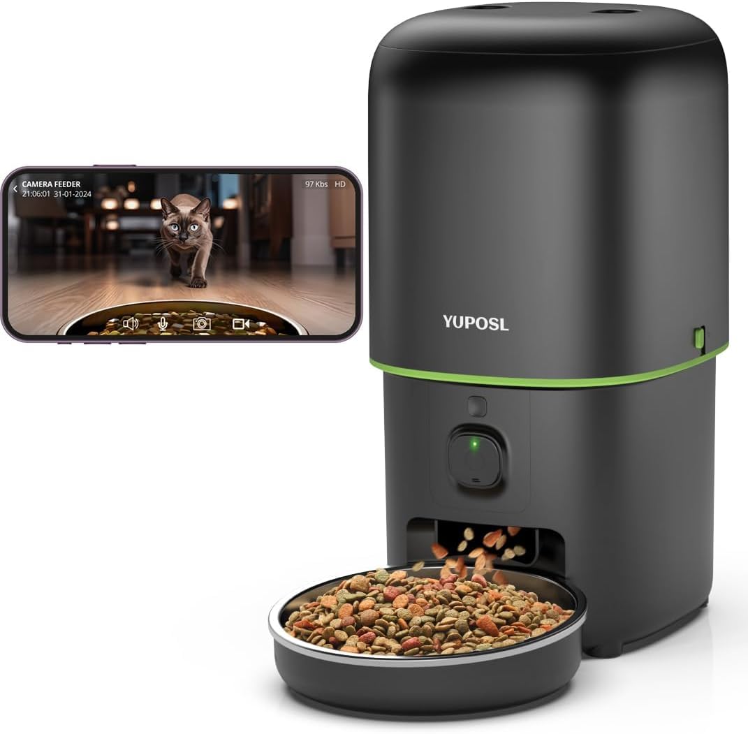 Yuposl — Comedero Automático Programable para Gatos y Perros con Control de Porciones y Batería de 180 Días