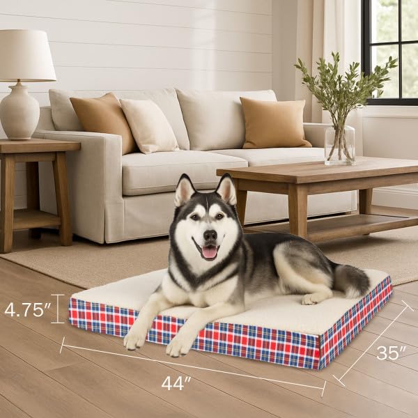 Petmaker — Cama Ortopédica con Memory Foam y Cubierta de Sherpa Lavable para Perro