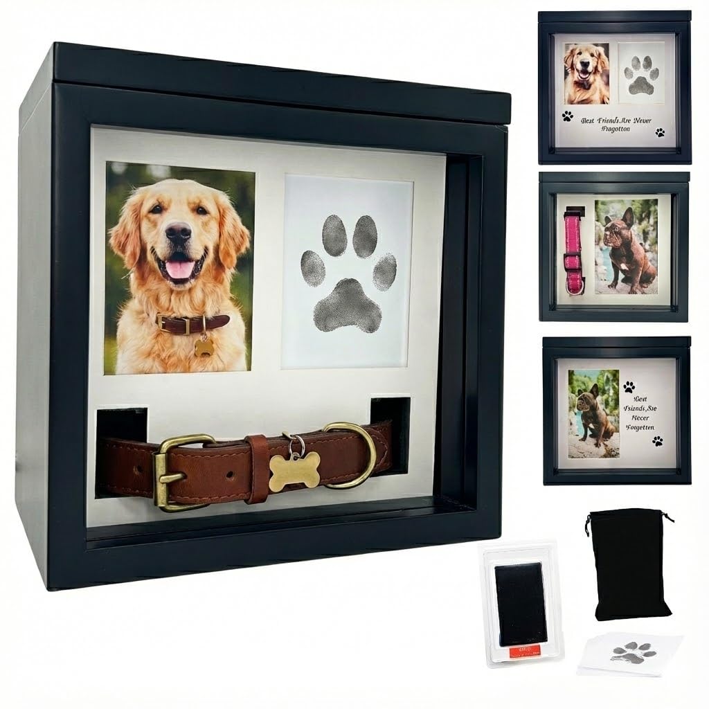 OtterPets — Urna Memorial para Cenizas de Mascotas con 4 Tipos de Exhibición, Kit de Huella y Bolsa de Franela para Perros y Gatos