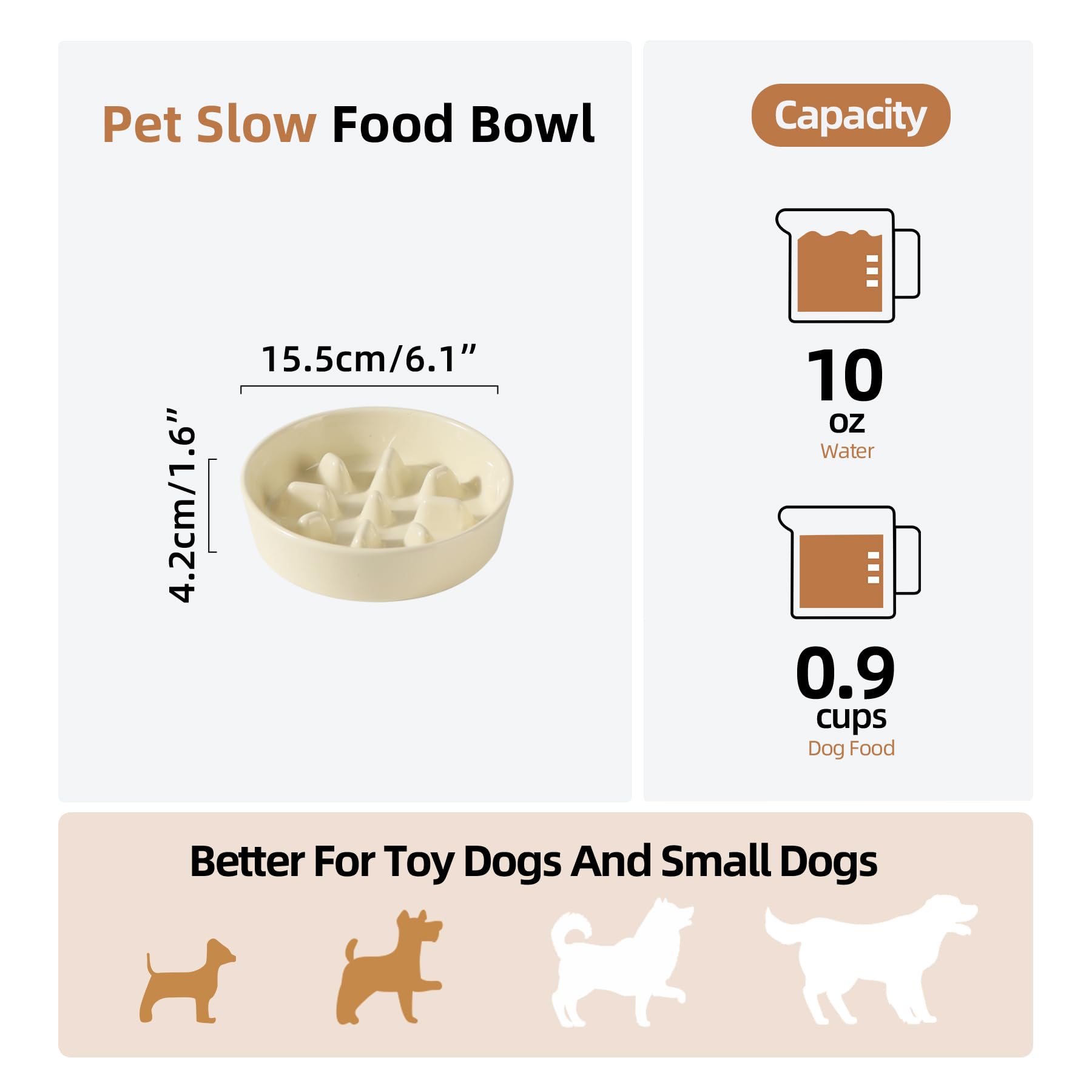 Havniva — Tazón Comedero Lento de Cerámica para Mascotas — Alimentación Pausada y Saludable para Perros y Gatos