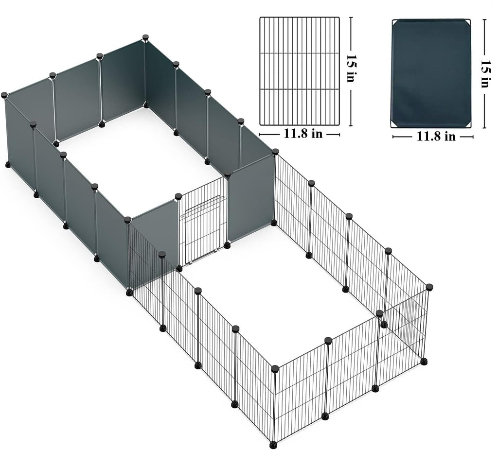 LANGXUN — Corral y Jaula Modular de Metal para Animales Pequeños, Conejos, Cobayos, Cachorros y Gatitos | Uso Interior y Exterior