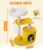 Happi N Pets Cloud — Torre Rascador con Cama, Percha y Juguetes para Gato