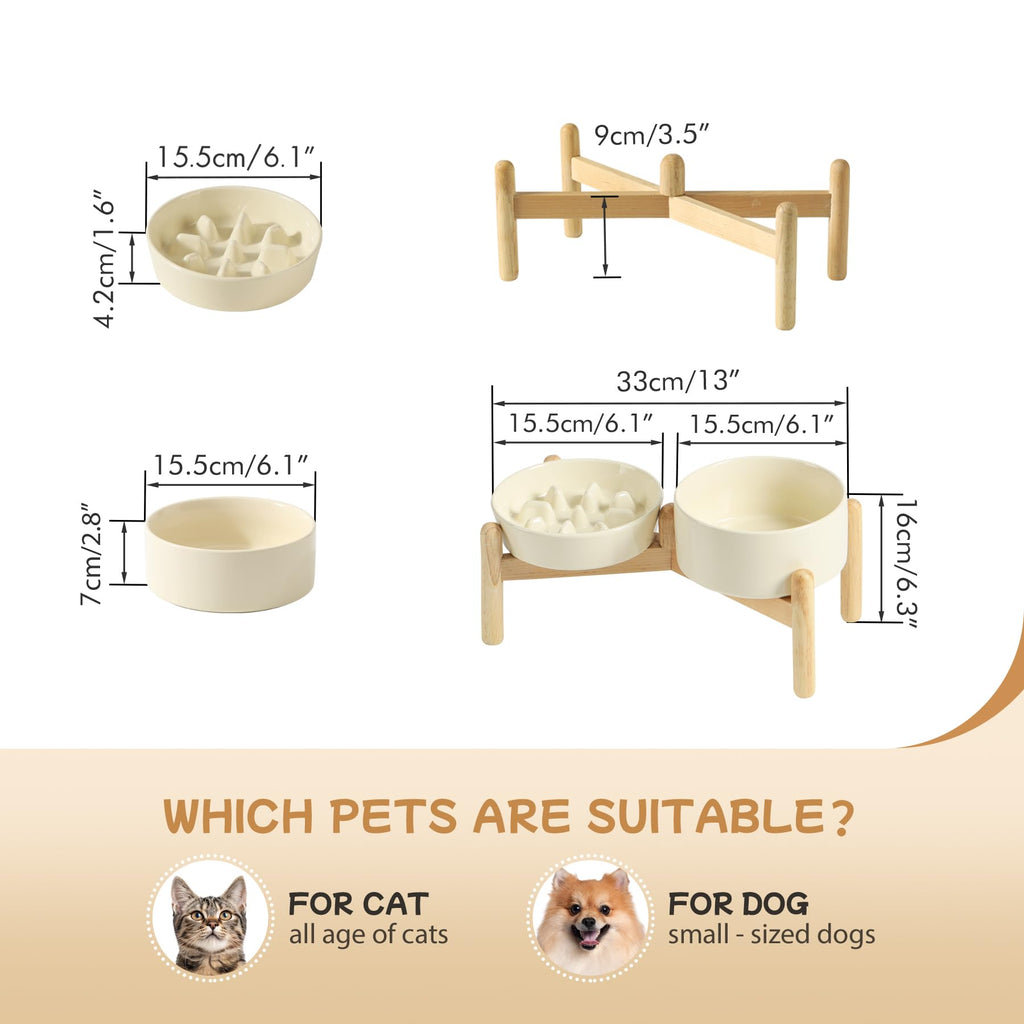 Havniva — Tazón Comedero Lento de Cerámica para Mascotas — Alimentación Pausada y Saludable para Perros y Gatos