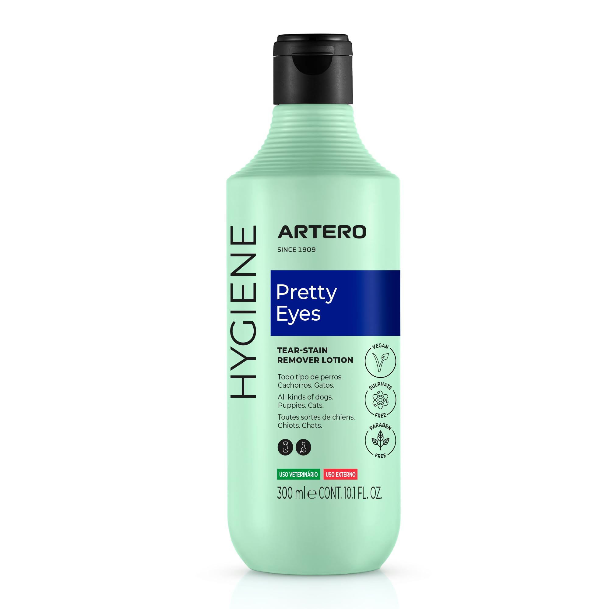 Artero Pretty Eyes — Limpiador Ocular para Perros y Gatos | Elimina Manchas de Lágrimas con Extractos de Manzanilla, Romero y Tomillo | Frasco 300 ml