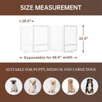 Corralito y Reja Divisoria de Metal para Perros — Puerta Abatible, Plegable y Autoportante para Interiores
