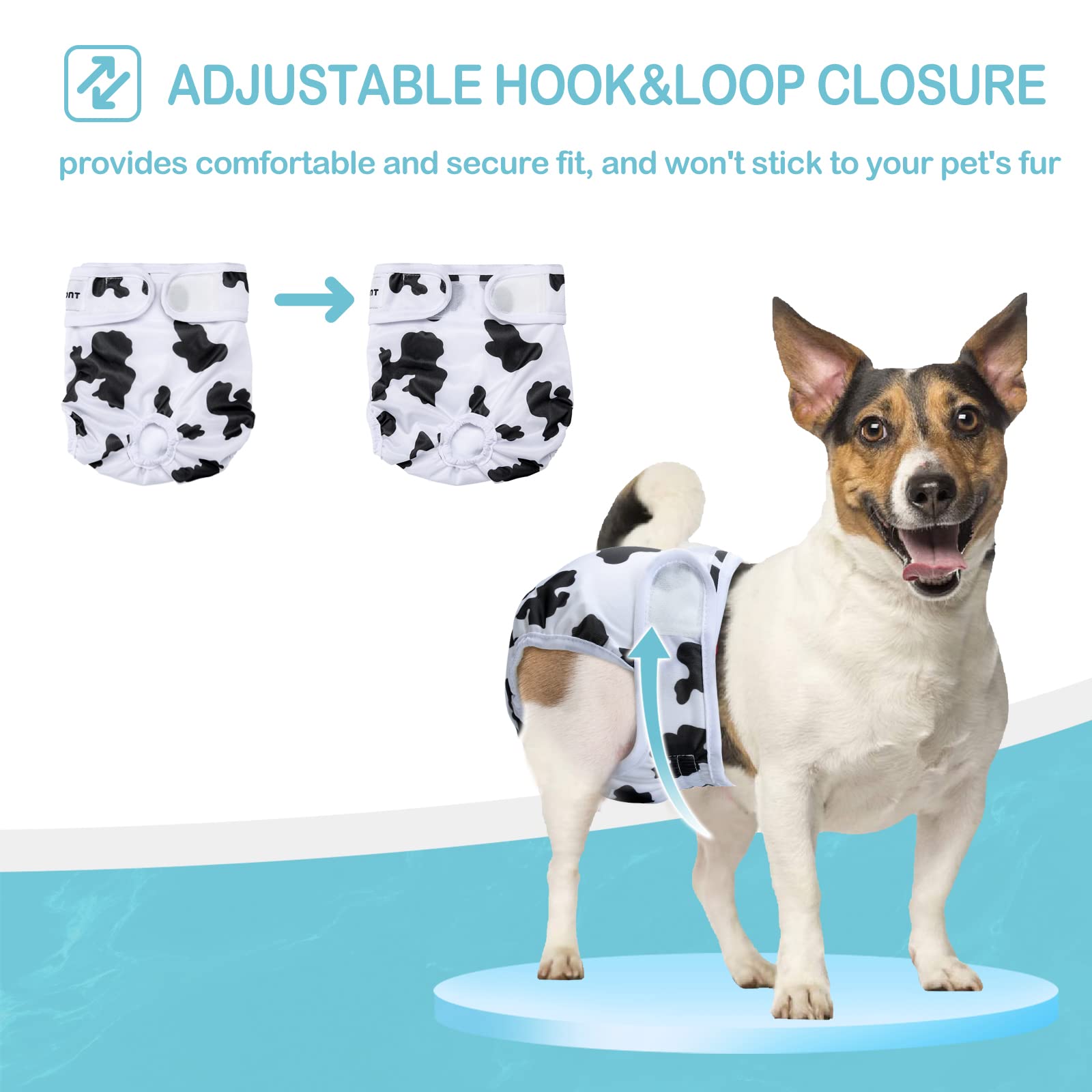 Avont 3 Pack Washable Female Dog Diapers, Premium Reusable Highly Absorbent Doggie Period Panties Durable Dog Diaper Cover