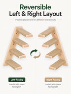 PELUO Curved — Cama Flotante para Gato con 2 Escalones de Pared y Percha de Ventana