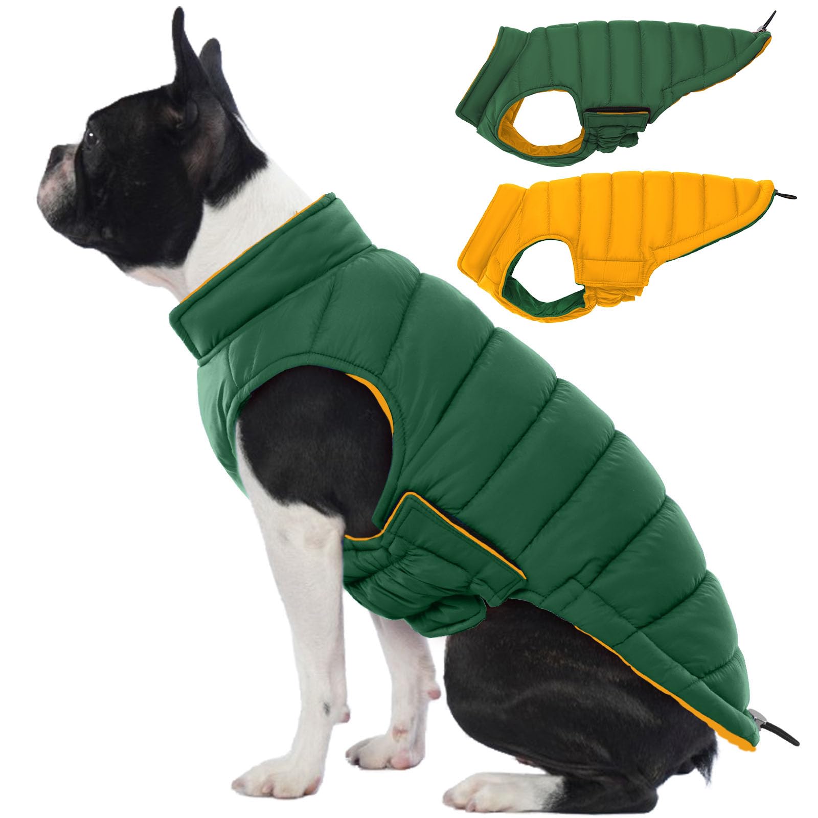 Lelepet — Chamarra Reversible Acolchada para Perro, Resistente al Viento y Agua, para Perros Pequeños