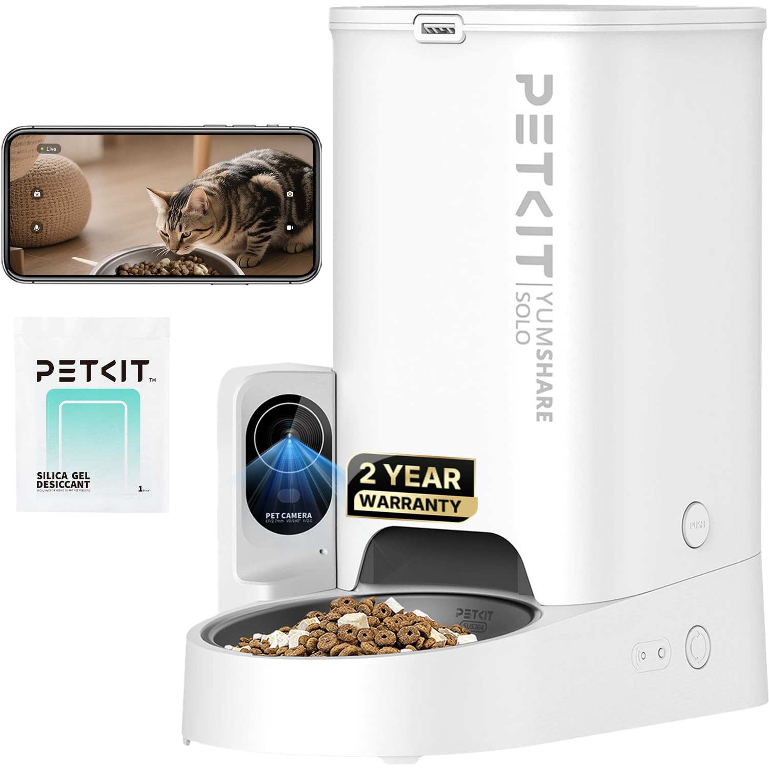 PETKIT — Comedero Automático con Cámara HD 1080P y Visión Nocturna para Gato y Perro Pequeño