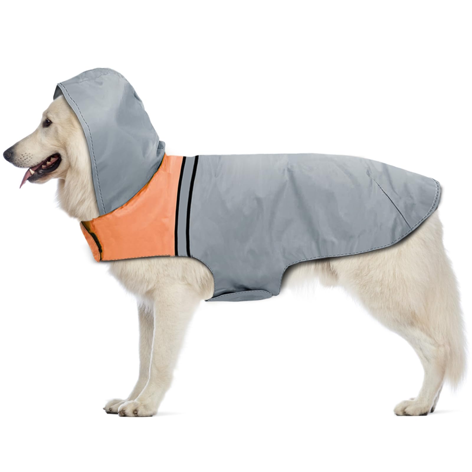 Impermeable para Perro con Tiras Reflectantes y Capucha