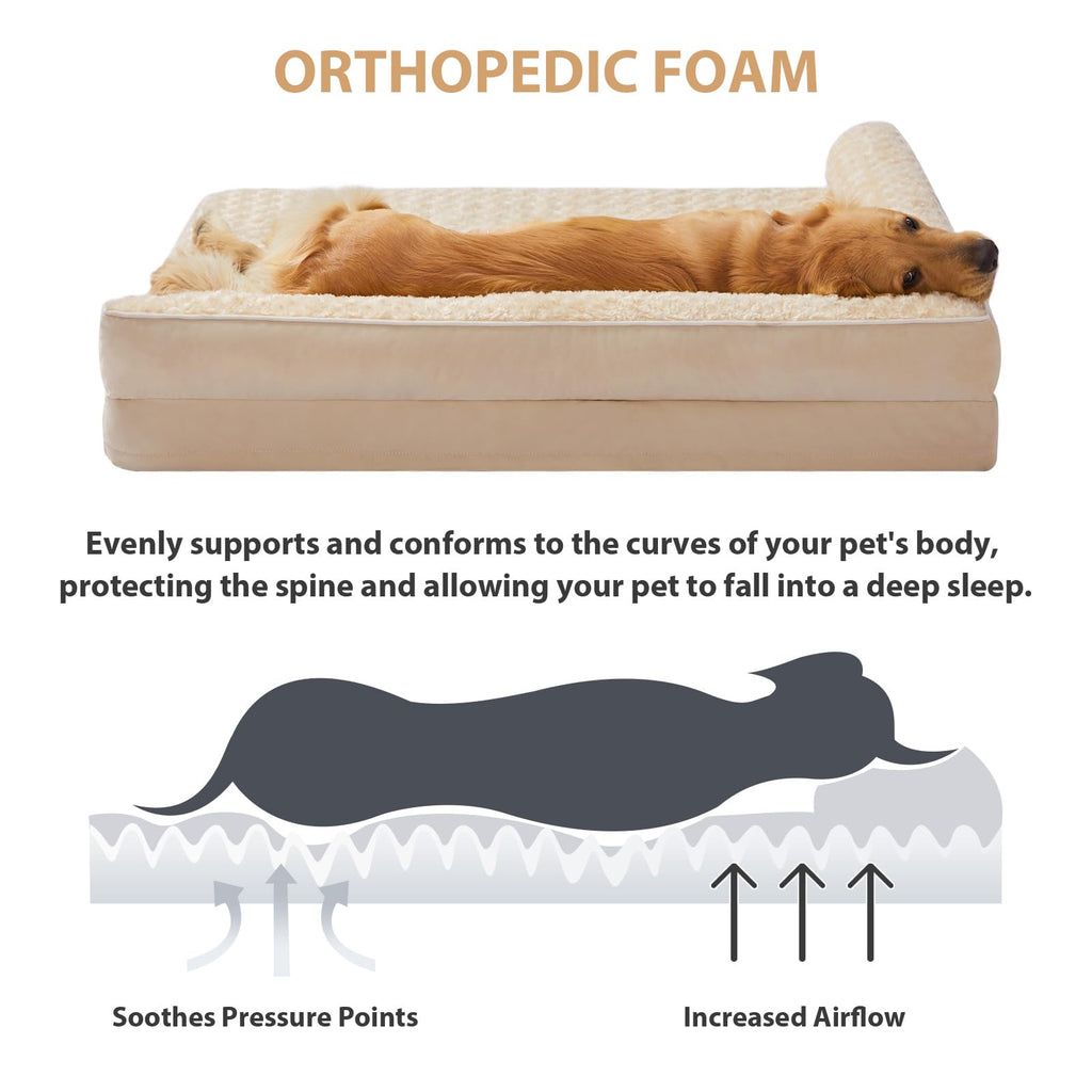 BFPETHOME — Cama Ortopédica Impermeable Estilo Sofá con Cubierta Lavable y Base Antiderrapante para Perros