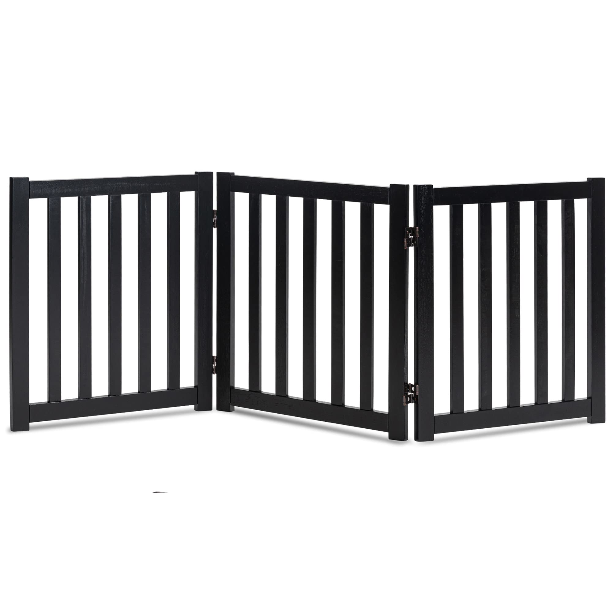 LZRS — Reja de Madera de Roble Plegable Independiente para Mascotas, Puerta de Seguridad Interior para Perros