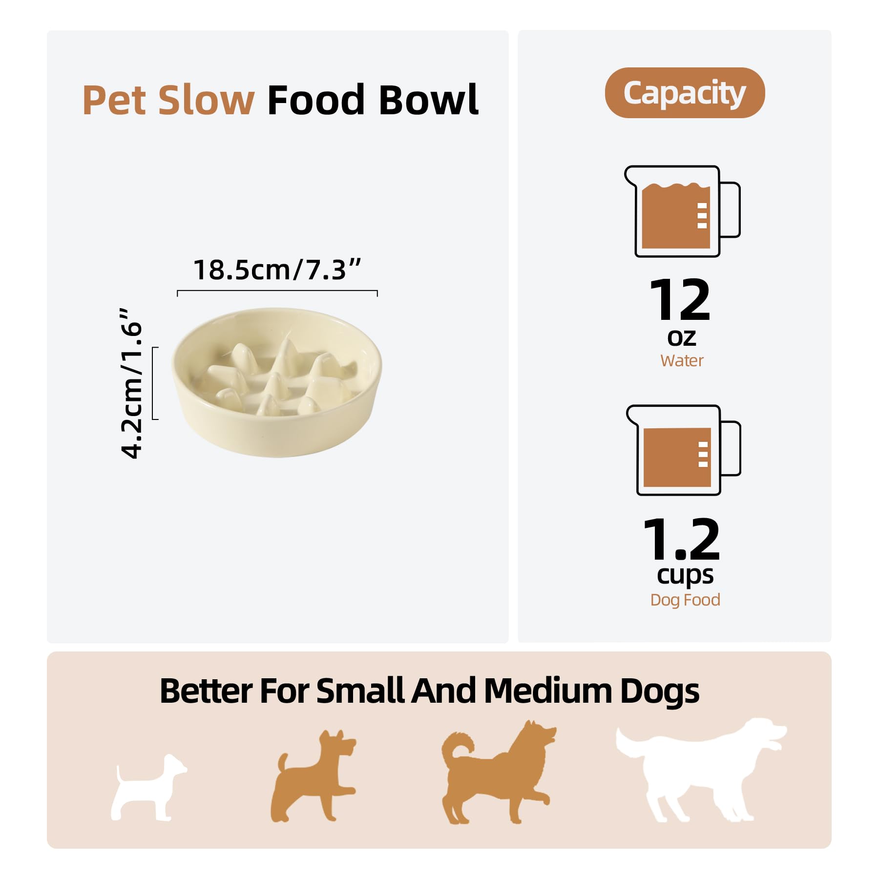 Havniva — Tazón Comedero Lento de Cerámica para Mascotas — Alimentación Pausada y Saludable para Perros y Gatos