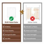 Corralito y Reja Divisoria de Metal para Perros — Puerta Abatible, Plegable y Autoportante para Interiores