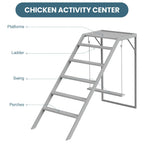 Estructura de Juego para Gallinas y Mascotas — Columpio, Escalera y Percha de Madera con Barras de Descanso para Gallinas, Conejos y Aves de Traspatio