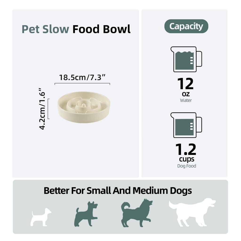 Havniva — Tazón Comedero Lento de Cerámica para Mascotas — Alimentación Pausada y Saludable para Perros y Gatos