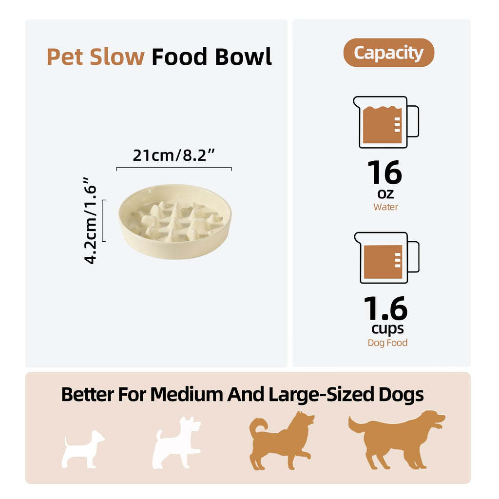 Havniva — Tazón Comedero Lento de Cerámica para Mascotas — Alimentación Pausada y Saludable para Perros y Gatos
