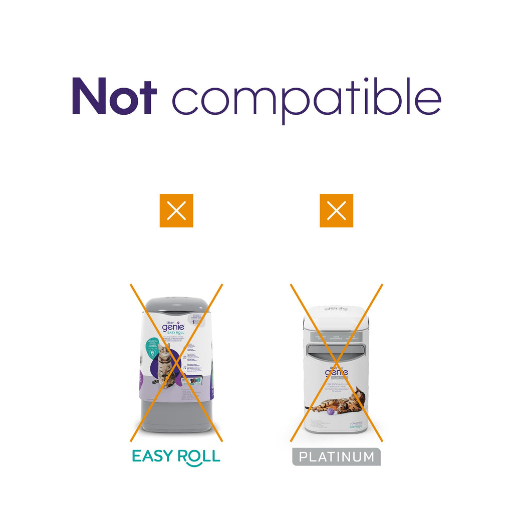 Litter Genie Bolsas de Repuesto para Contenedor de Arena — Paquete de 3 Rollos (28 pies totales) | Hasta 6 Meses de Uso | Control de Olores para Gatos