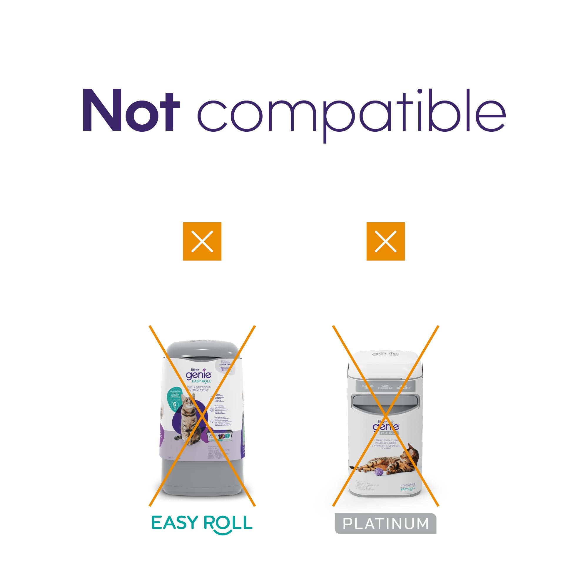 Litter Genie Bolsas de Repuesto para Contenedor de Arena — Paquete de 3 Rollos (28 pies totales) | Hasta 6 Meses de Uso | Control de Olores para Gatos