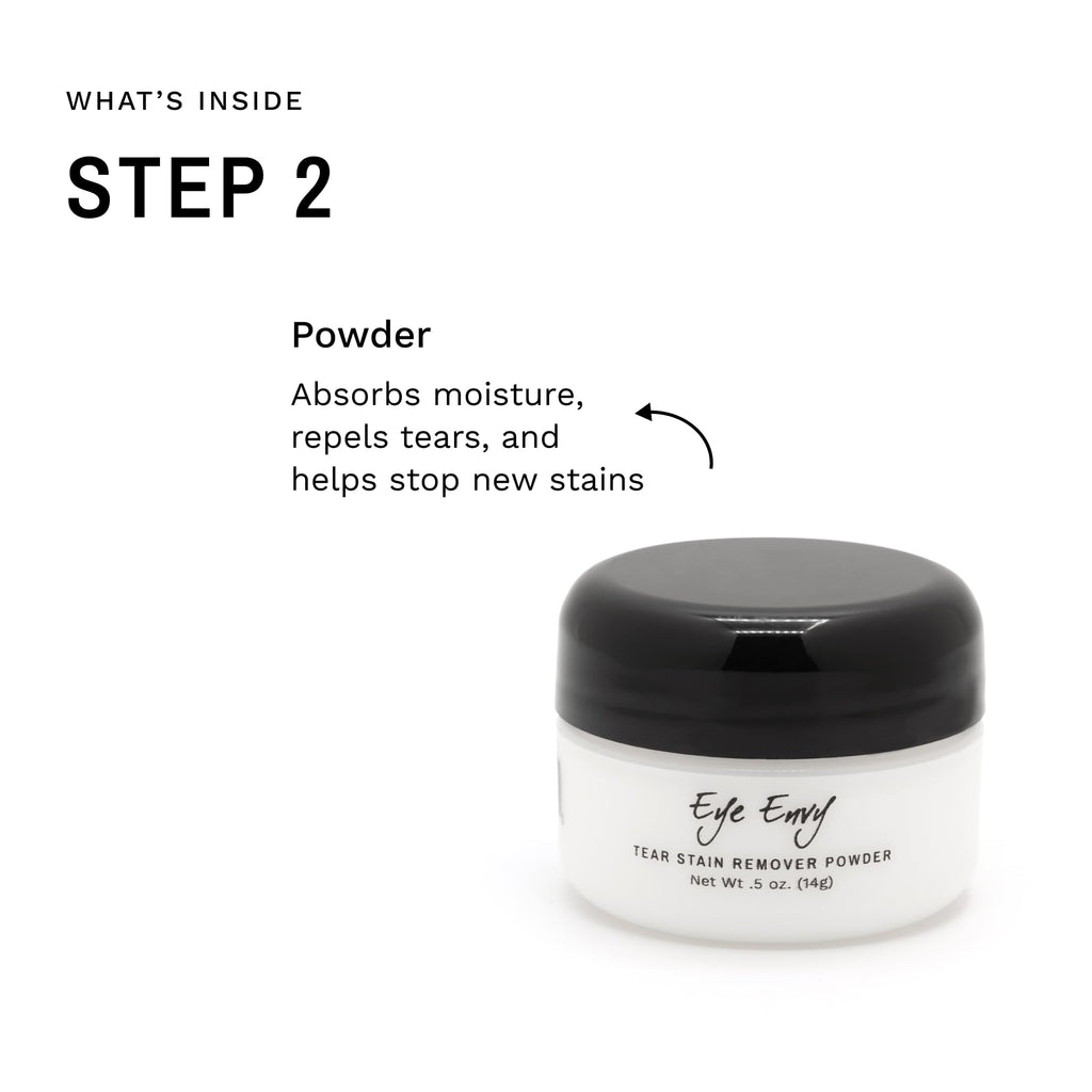 Eye Envy — Kit Inicial Removedor de Manchas de Lágrimas con Polvo ProPowder y Brocha Aplicadora para Perro