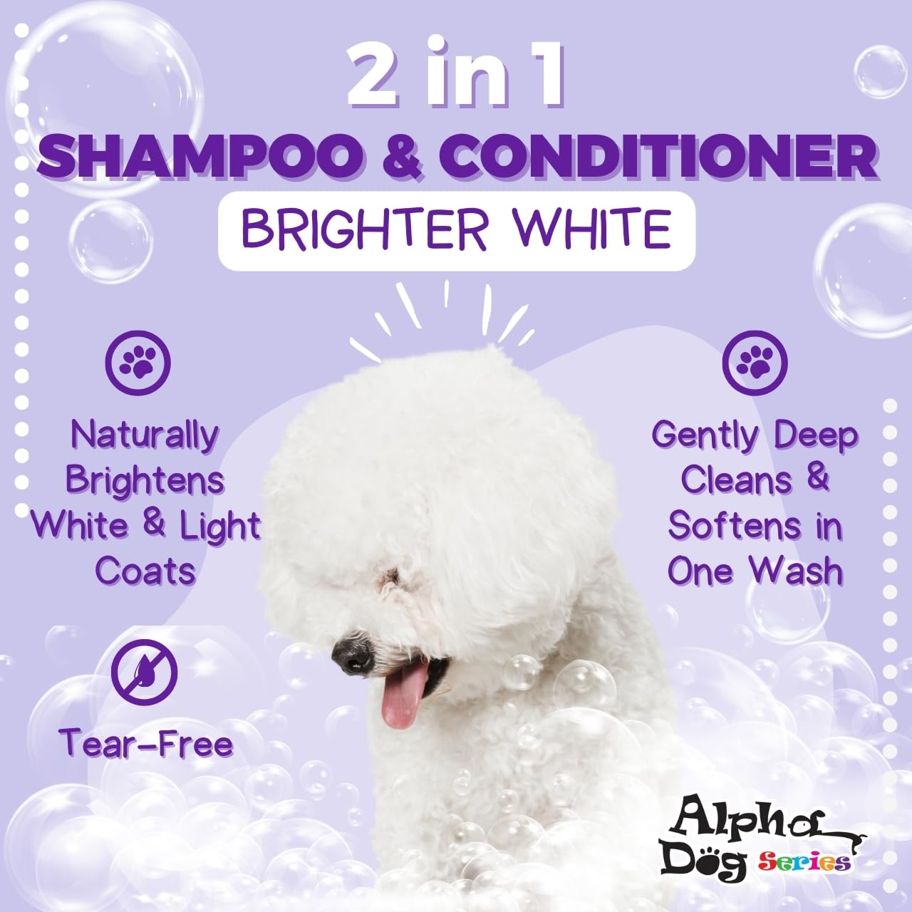Alpha Dog Series — Shampoo y Acondicionador 2 en 1 con Aloe Vera para Perro, Fórmula Natural, pH Balanceado y Sin Lágrimas