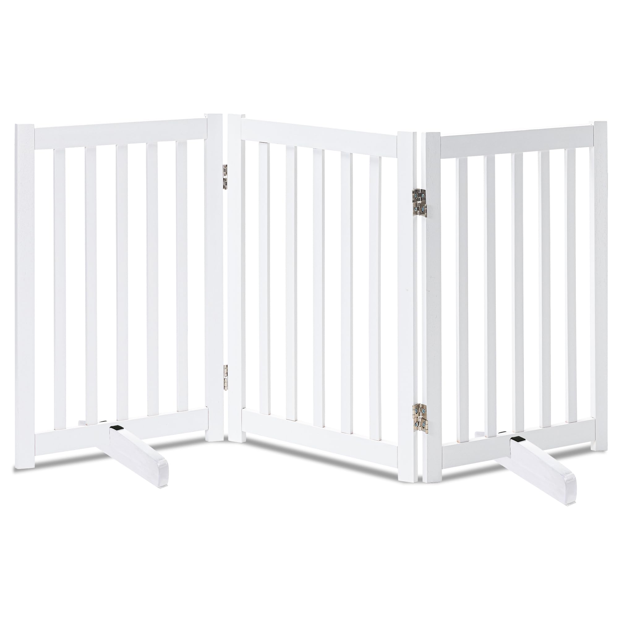 LZRS — Reja de Madera de Roble Plegable Independiente para Mascotas, Puerta de Seguridad Interior para Perros