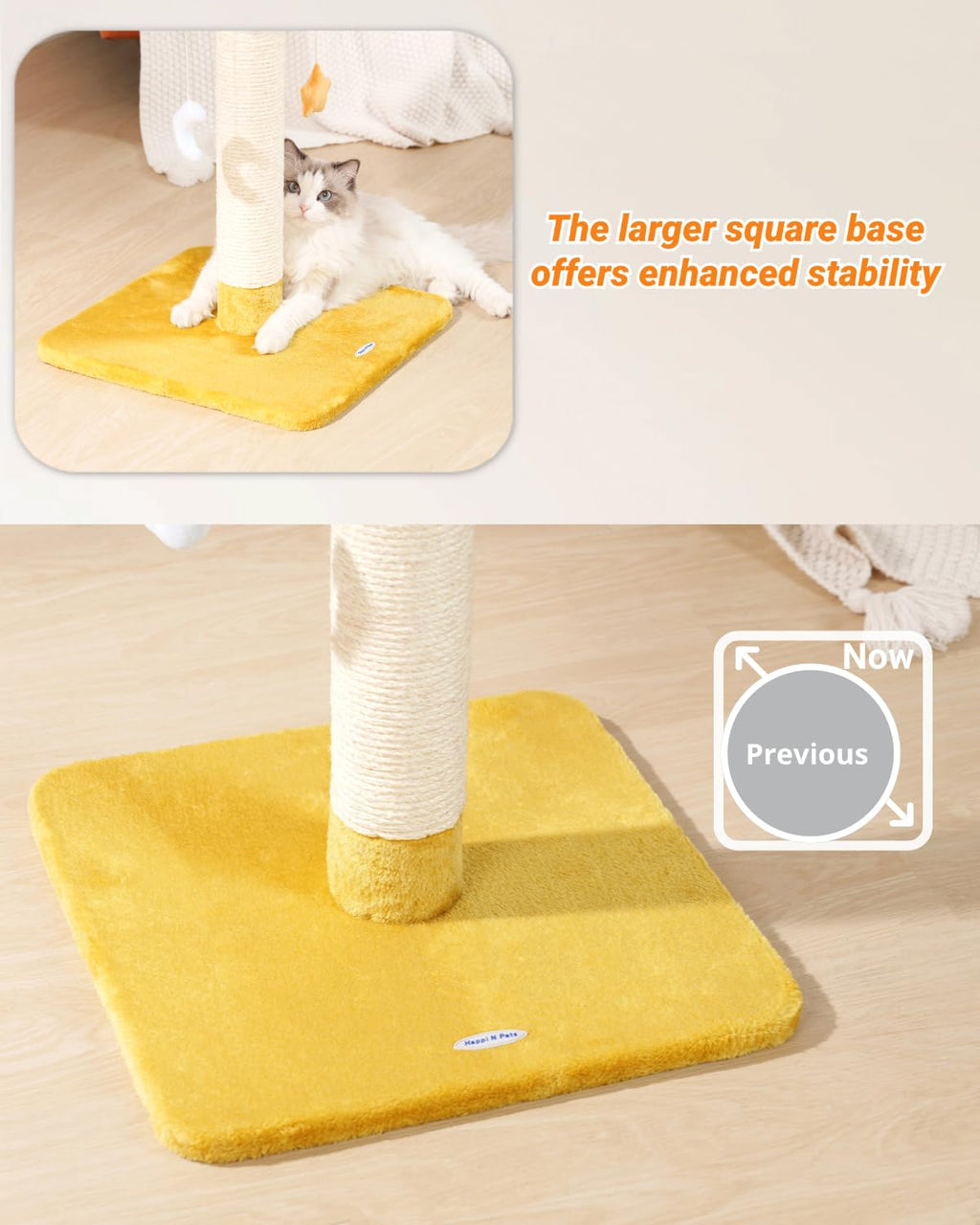 Happi N Pets Cloud — Torre Rascador con Cama, Percha y Juguetes para Gato