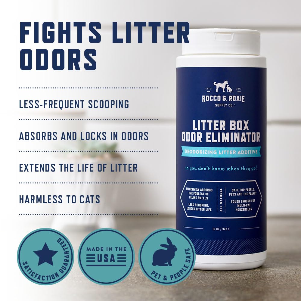 Rocco & Roxie — Eliminador de Olores para Caja de Arena — Desodorizante Natural de Mazorca para Gato