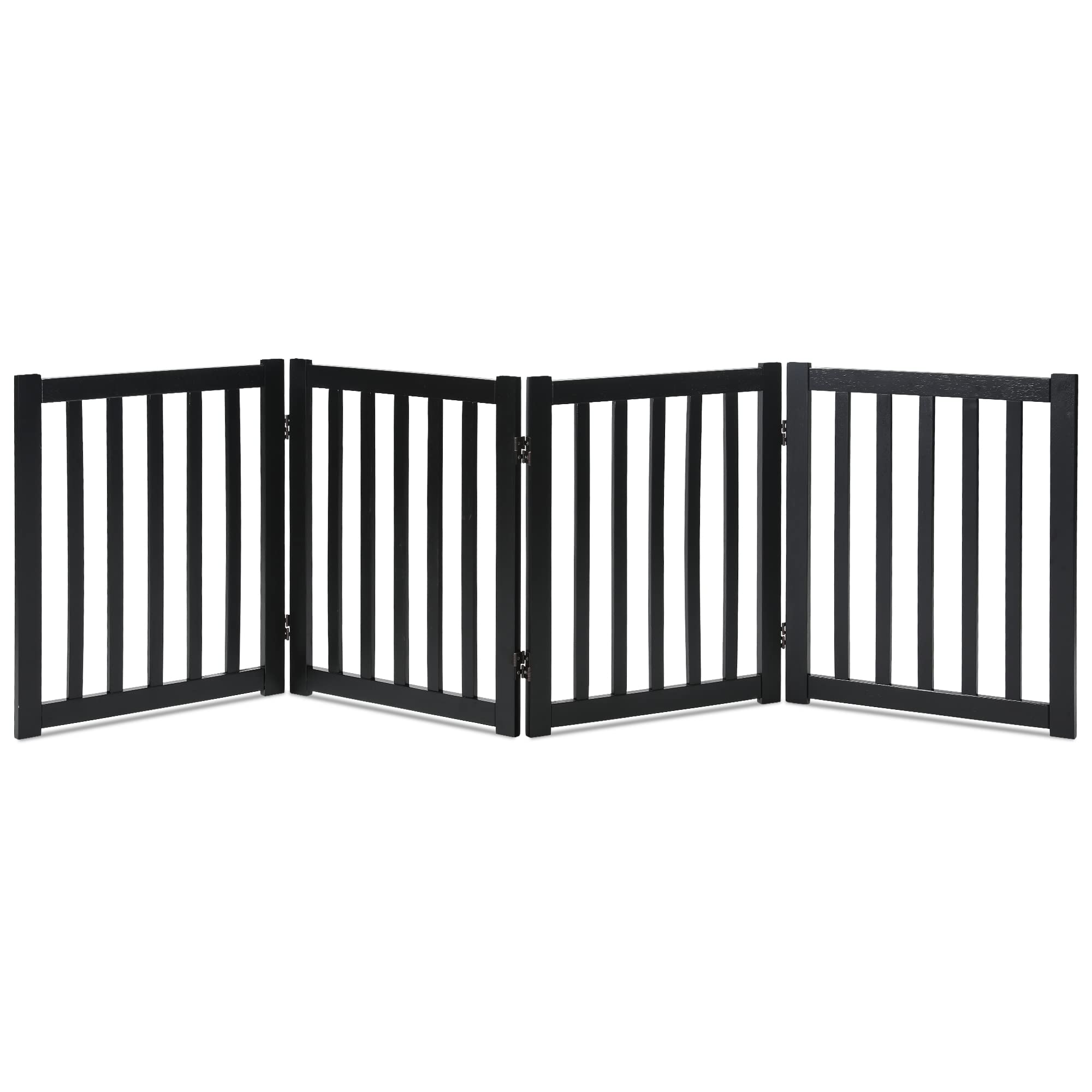 LZRS — Reja de Madera de Roble Plegable Independiente para Mascotas, Puerta de Seguridad Interior para Perros