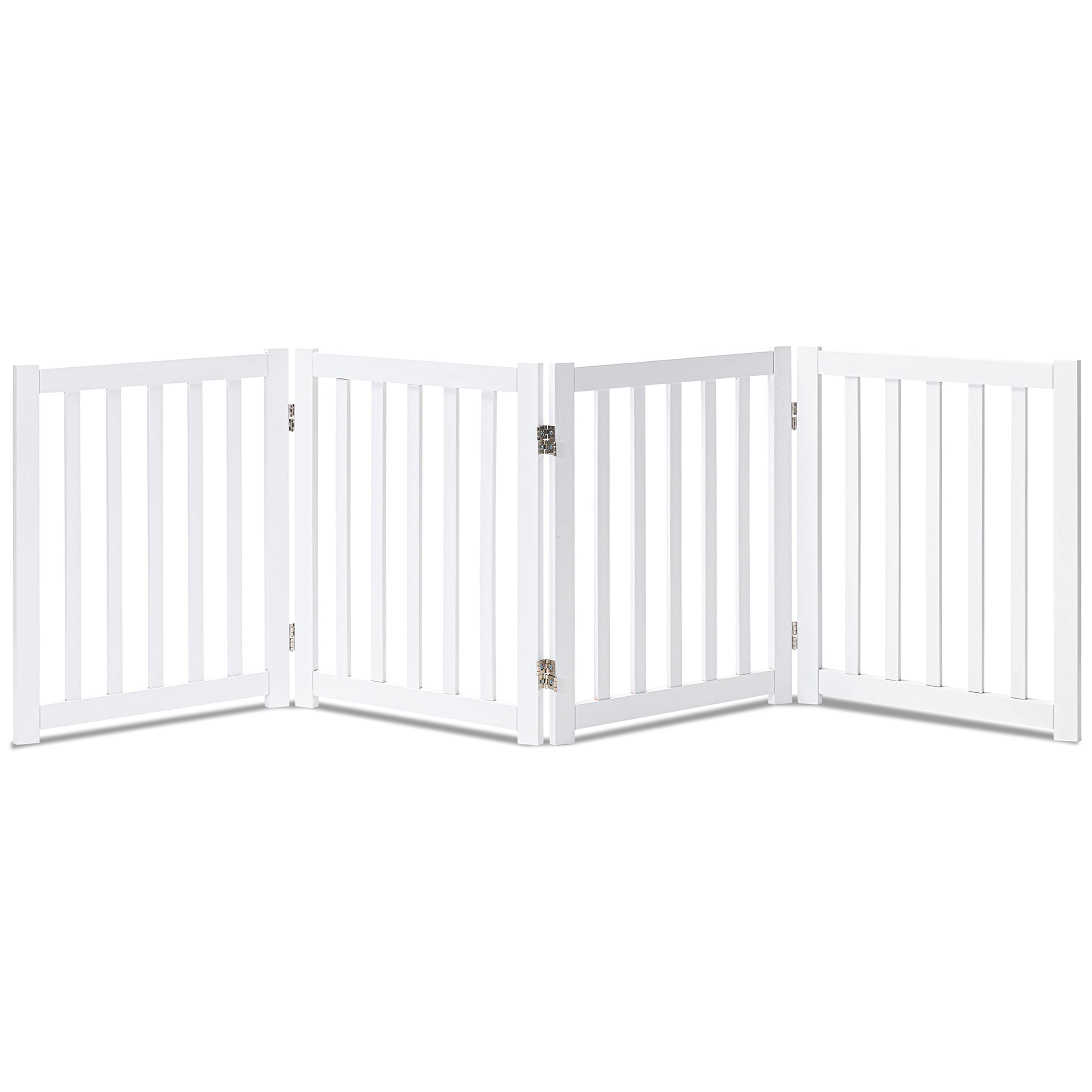LZRS — Reja de Madera de Roble Plegable Independiente para Mascotas, Puerta de Seguridad Interior para Perros