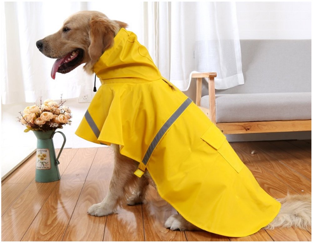 Mikayoo — Impermeable con Capucha y Tira Reflectante para Perro, Ligero y Ajustable