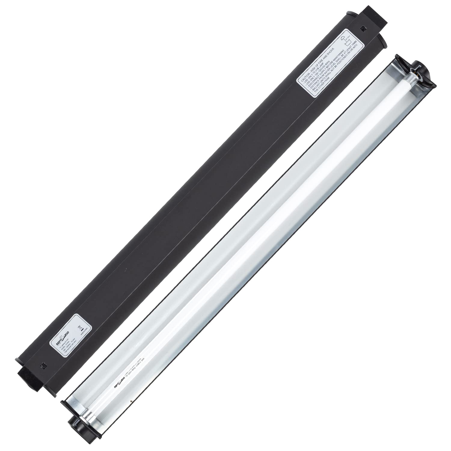 REPTI ZOO — Kit de Iluminación UVB T5 HO para Reptiles con Reflector Curvo y Lámpara 5.0 UVB