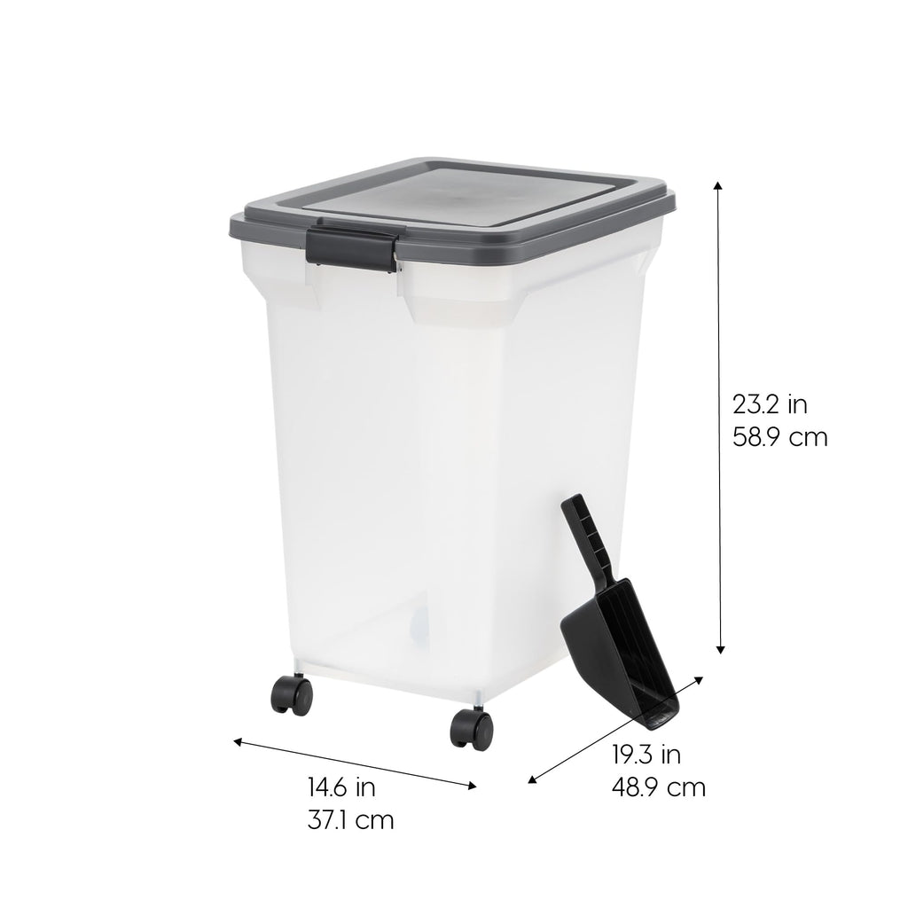 IRIS USA WeatherPro — Contenedor Hermético para Almacenamiento de Alimento con Ruedas para Perros, Gatos y Aves
