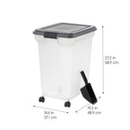 IRIS USA WeatherPro — Contenedor Hermético para Almacenamiento de Alimento con Ruedas para Perros, Gatos y Aves