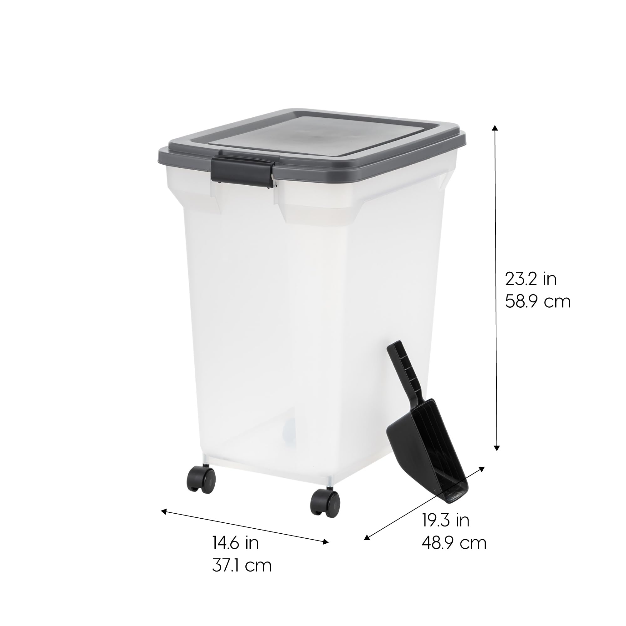 IRIS USA WeatherPro — Contenedor Hermético para Almacenamiento de Alimento con Ruedas para Perros, Gatos y Aves