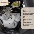 Jacko & Co — Asiento de Auto Premium para Perros Pequeños y Cachorros con Correa de Seguridad, Bolsillos de Almacenamiento y Funda Lavable a Máquina