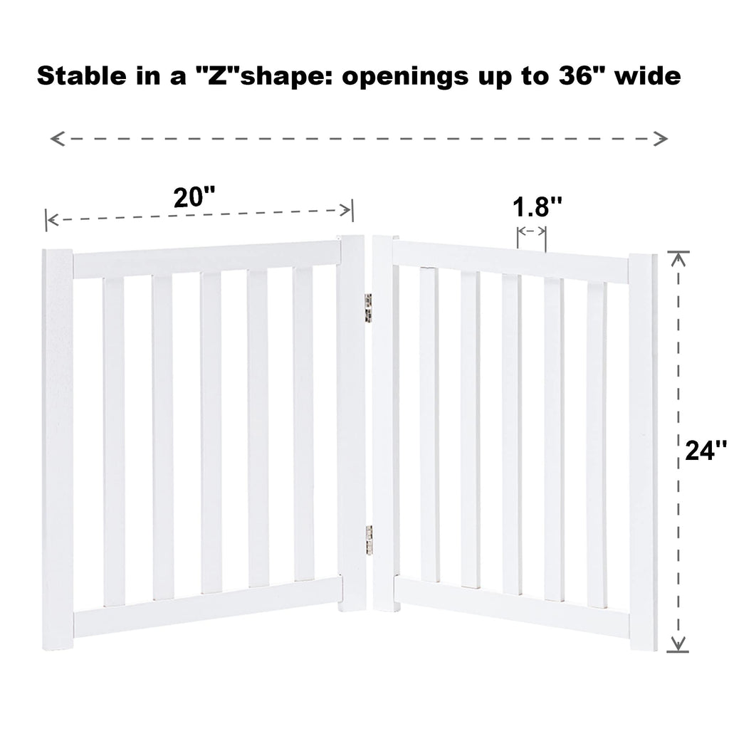 LZRS — Reja de Madera de Roble Plegable Independiente para Mascotas, Puerta de Seguridad Interior para Perros