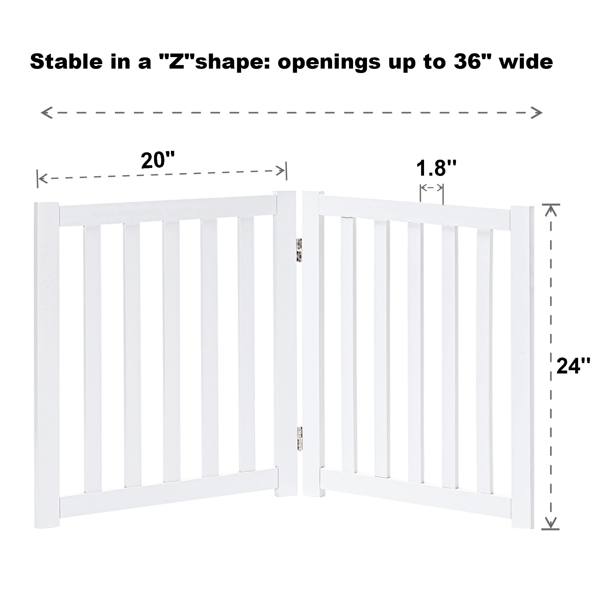 LZRS — Reja de Madera de Roble Plegable Independiente para Mascotas, Puerta de Seguridad Interior para Perros
