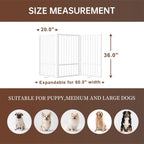 Corralito y Reja Divisoria de Metal para Perros — Puerta Abatible, Plegable y Autoportante para Interiores